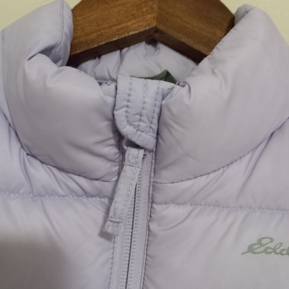 Eddie Bauer L 14 Girls Duck Down Puffer Zip Front Vest in Lilac Kids - Picture 5 of 11